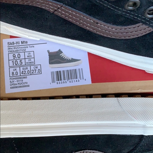 • VANS SK8-Hi Mte Black/Chocolate Torte Men’s - Picture 12 of 16